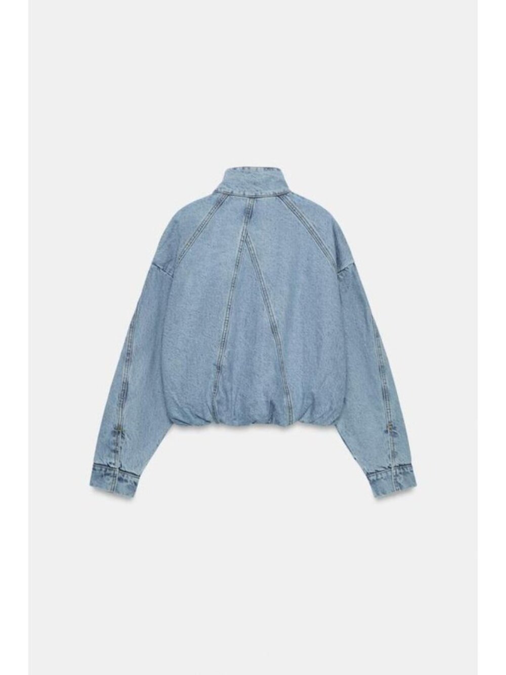 ZARA Z1975 HIGH NECK DENIM BOMBER JACKET - Picture 10 of 11